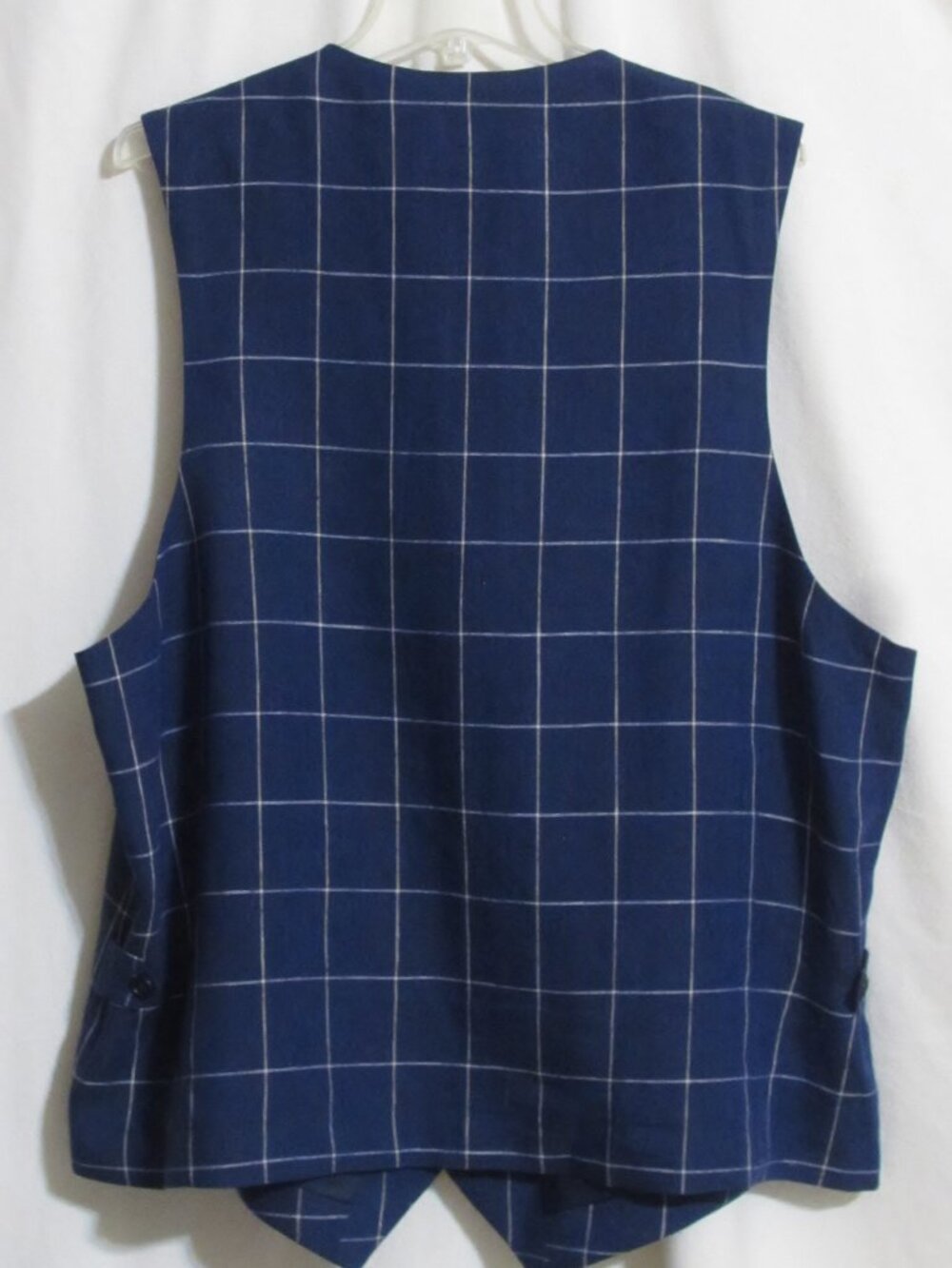 NEW Men's PAUL FREDRICK Navy Blue, Beige & White Linen Vest 46T 46 T Orig $199 - Picture 3 of 4